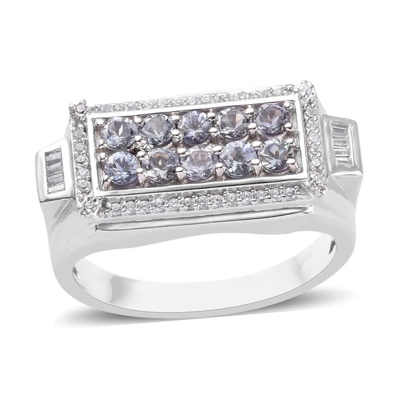 Men’s Peacock Tanzanite and Zircon Ring - Picture 2 of 5